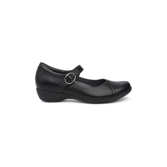 Side image of Fawna Wide Black Milled Nappa