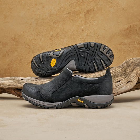 Pippy Black Waterproof Burnished Suede