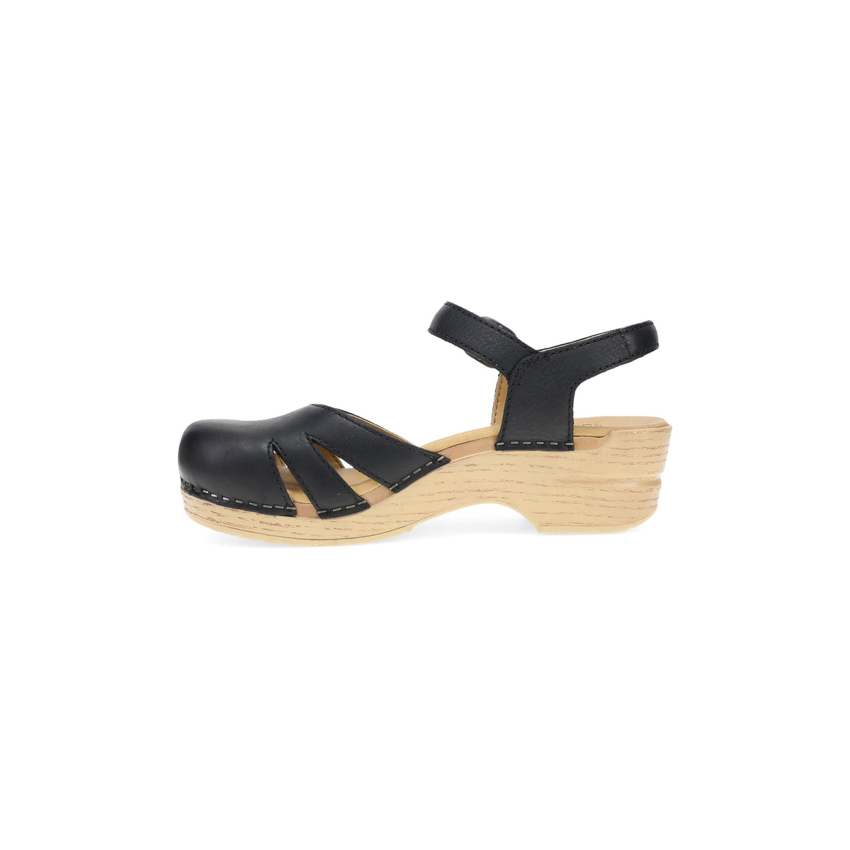 Side image of Margreta Mary Jane Clog Black Leather