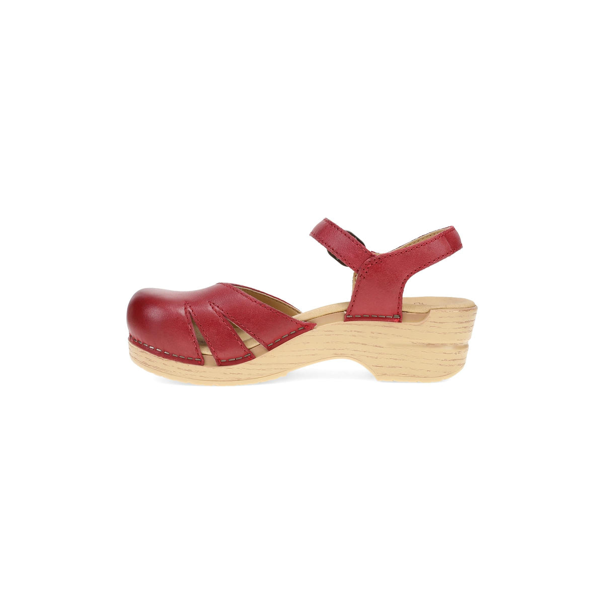 Side image of Margreta Mary Jane Clog Red