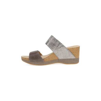 Side image of Shannon Pewter/Taupe Leather
