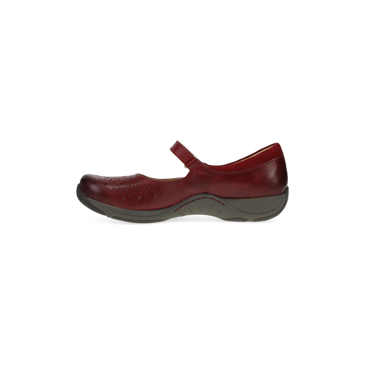 Side image of Stacy Wide Red Waxy Burnished