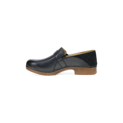 Side image of Margaret Black Burnished Calf