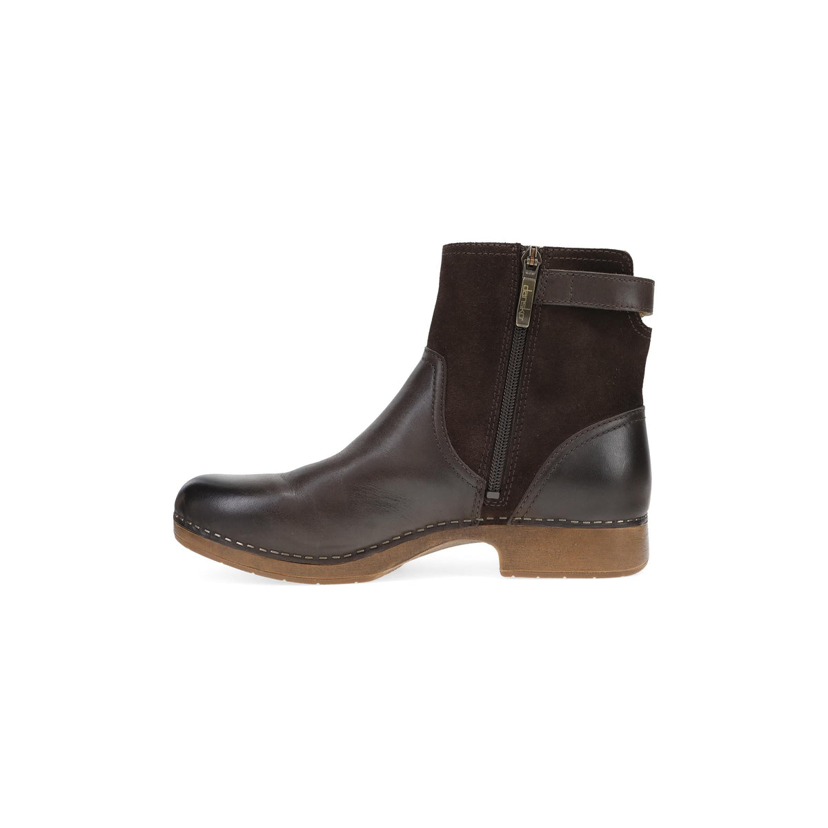 Side image of Monique Chocolate Burnished Calf