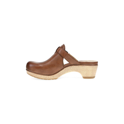 Side image of Leandra Clog Brown Leather