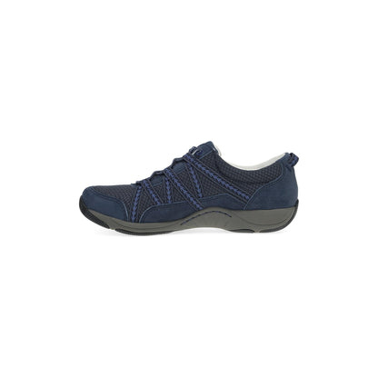 Side image of Harlyn Wide Navy Suede