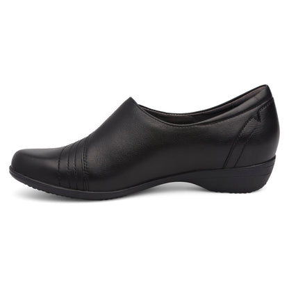 Side image of Franny Wide Black Milled Nappa