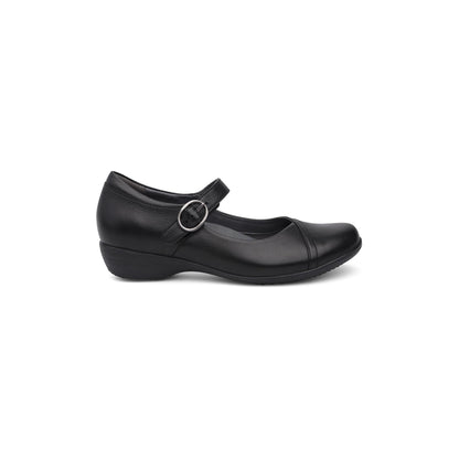 Side image of Fawna Wide Black Milled Nappa