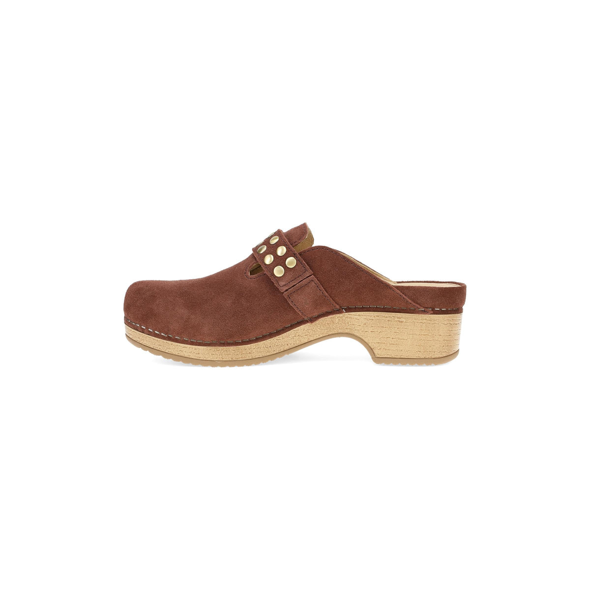 Side image of Branson Clog Mahogany Leather