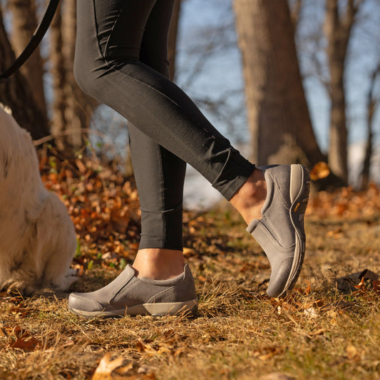 Pippy Grey Waterproof Burnished Suede